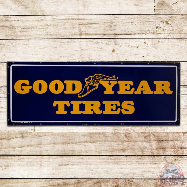 Goodyear Tires 6.5' Single Sided Porcelain Sign w/ Wingfoot