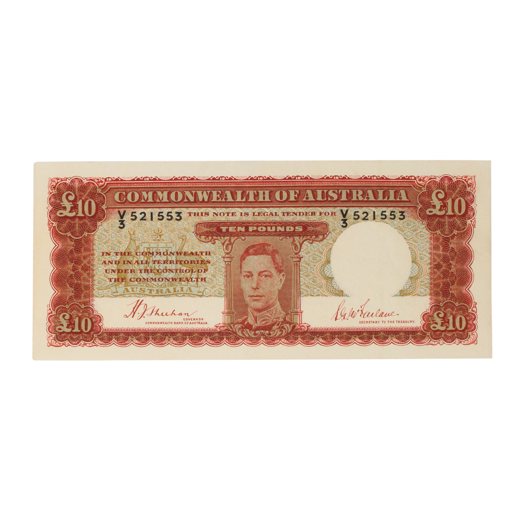 1923. · Sheehan/MacFarlane, Ten Pounds,  1940, aUNC