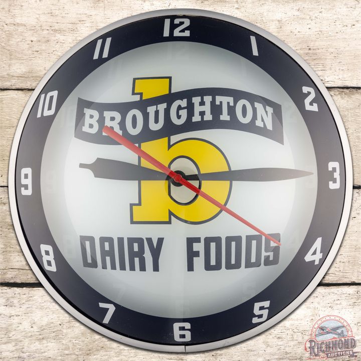 Broughton Dairy Foods 15" Double Bubble Advertising Clock