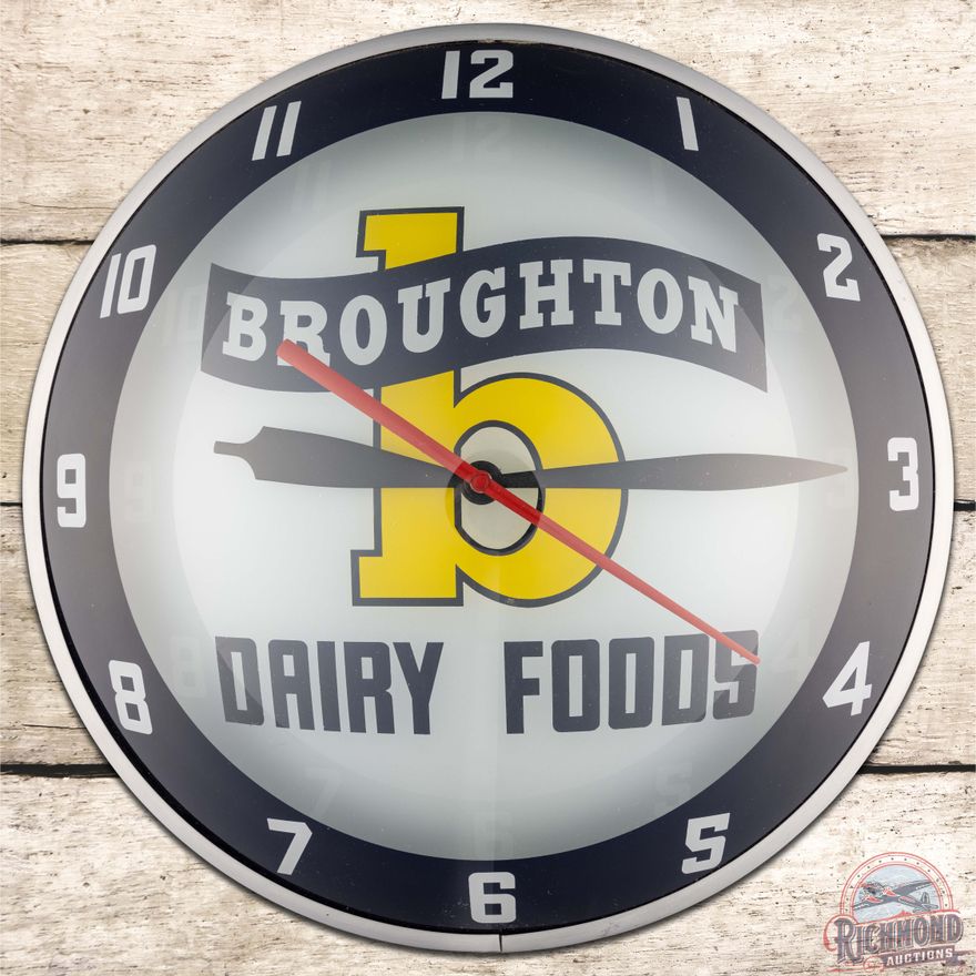 Broughton Dairy Foods 15" Double Bubble Advertising Clock