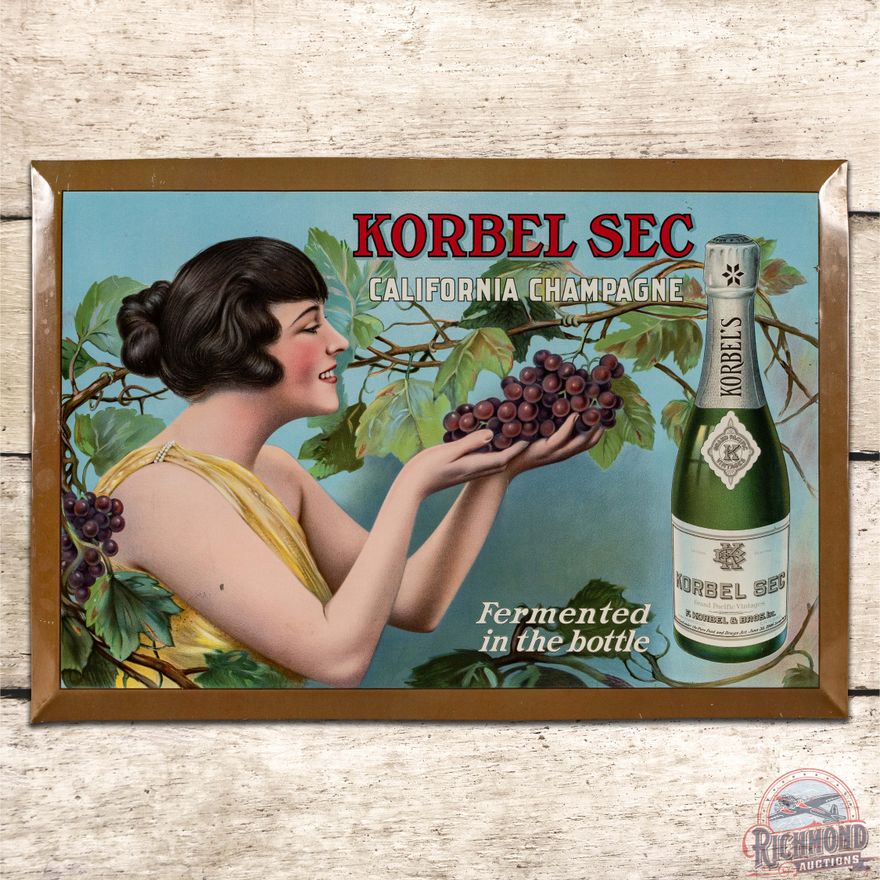Korbel Sec California Champagne SST Over Cardboard Sign w/ Graphics