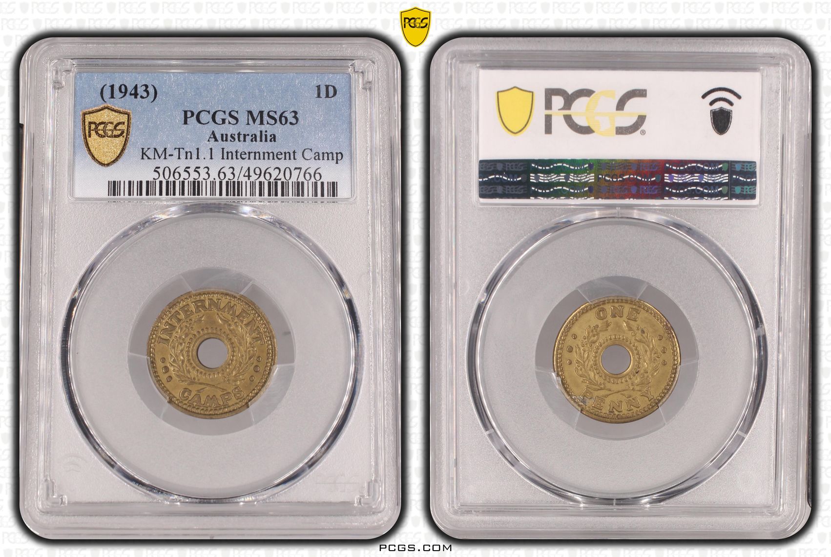 Hay Internment Camp, Penny, WWII, PCGS MS63