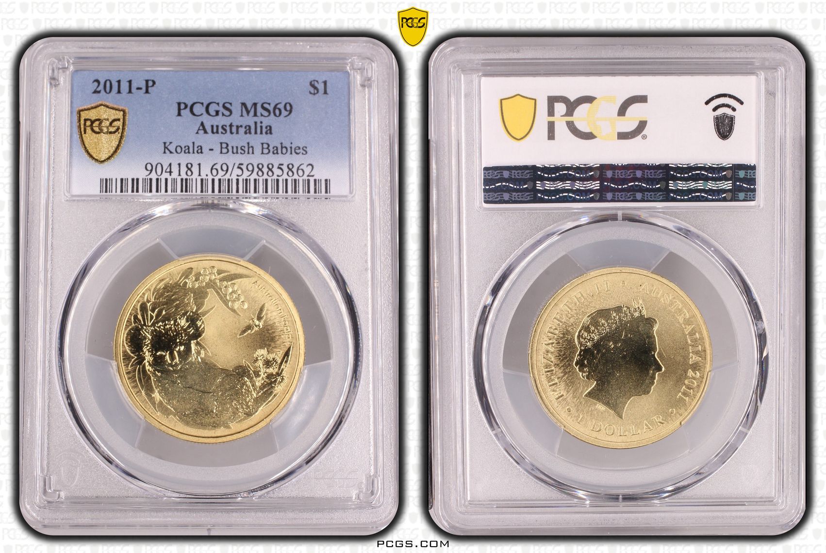 Koala - Bush Babies, POP 12/0, One Dollar, 2011-P, PCGS MS69