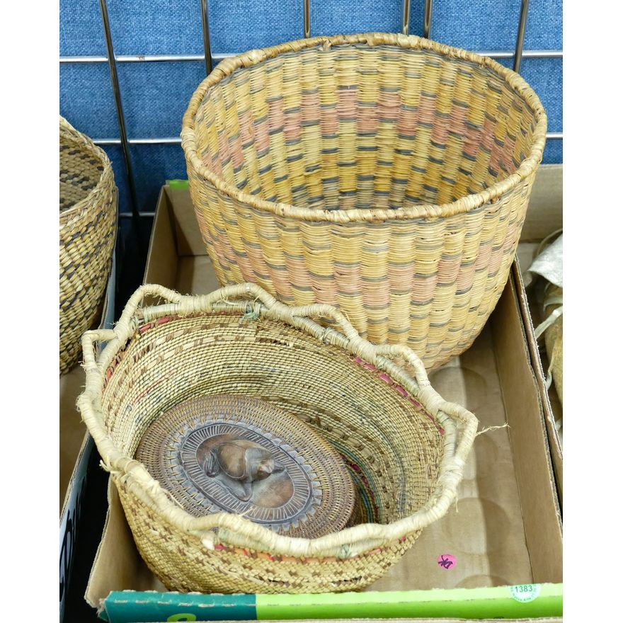 Box 4pc Native Woven Baskets - Makah etc.