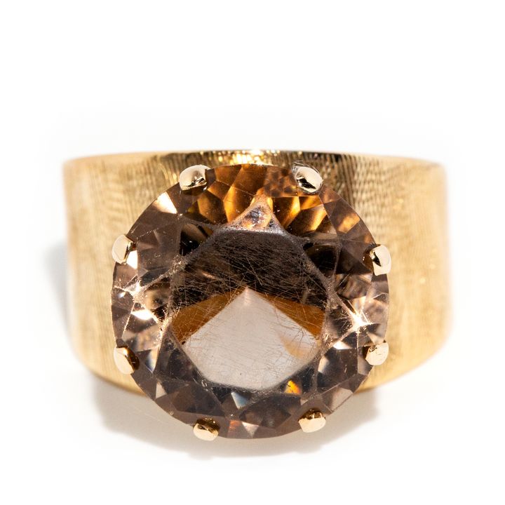 Vintage 14 Carat Gold Smokey Quartz Ring