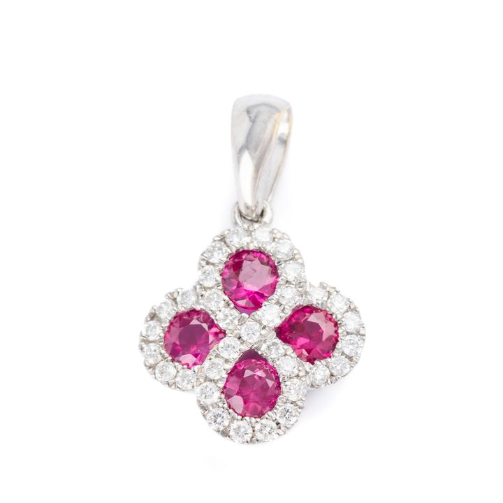 Ruby & Diamond Pendant 9ct