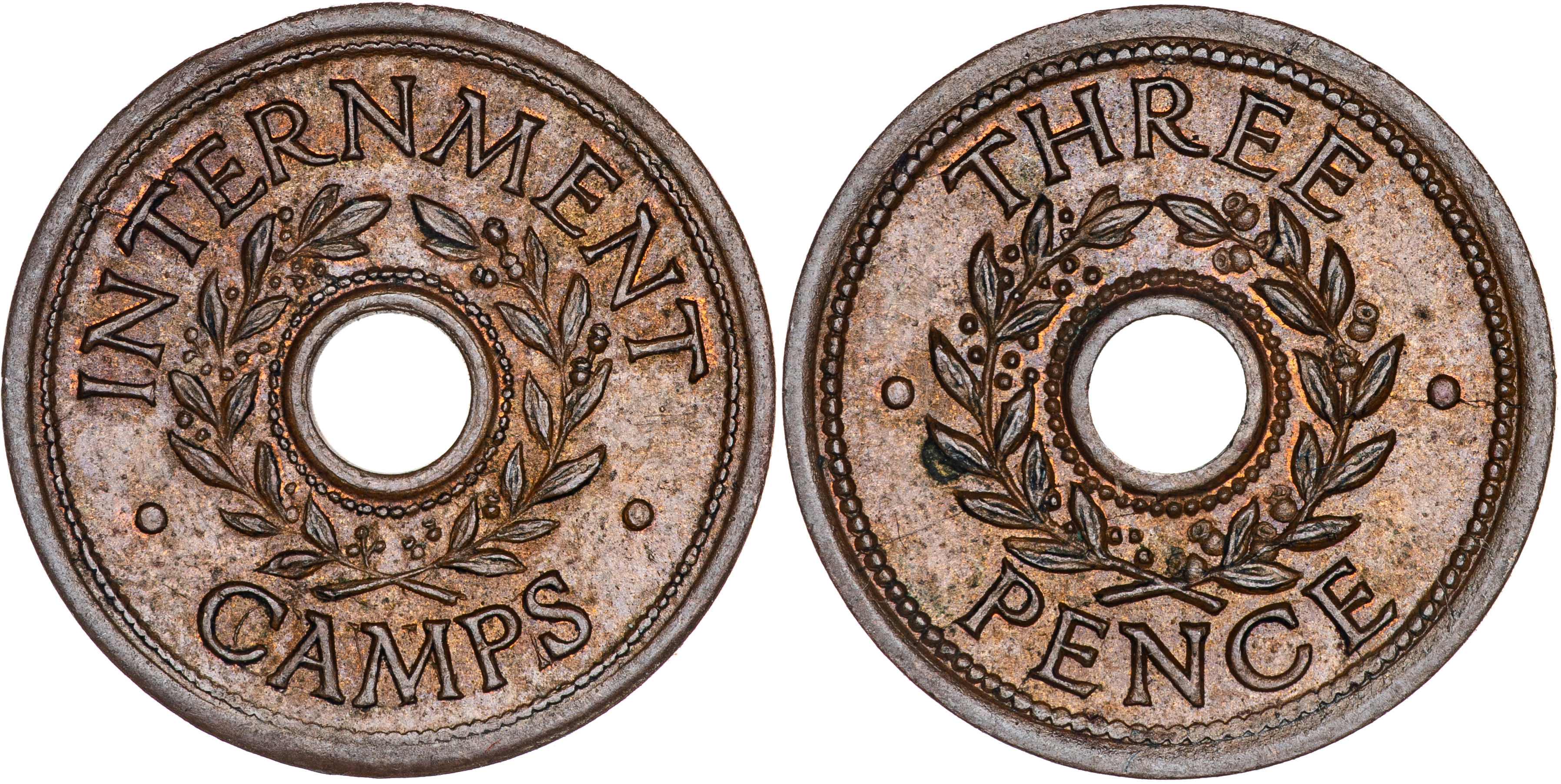 Hay Internment Camp, Threepence, 1943, UNC
