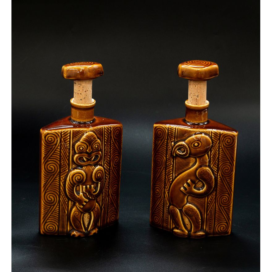 Parker Potteries - A pair of Lincoln Wines bottles