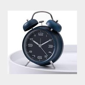 Luminous Design Twin Bell Alarm Clock Bedroom Decoration Navy | GLASS BROKEN