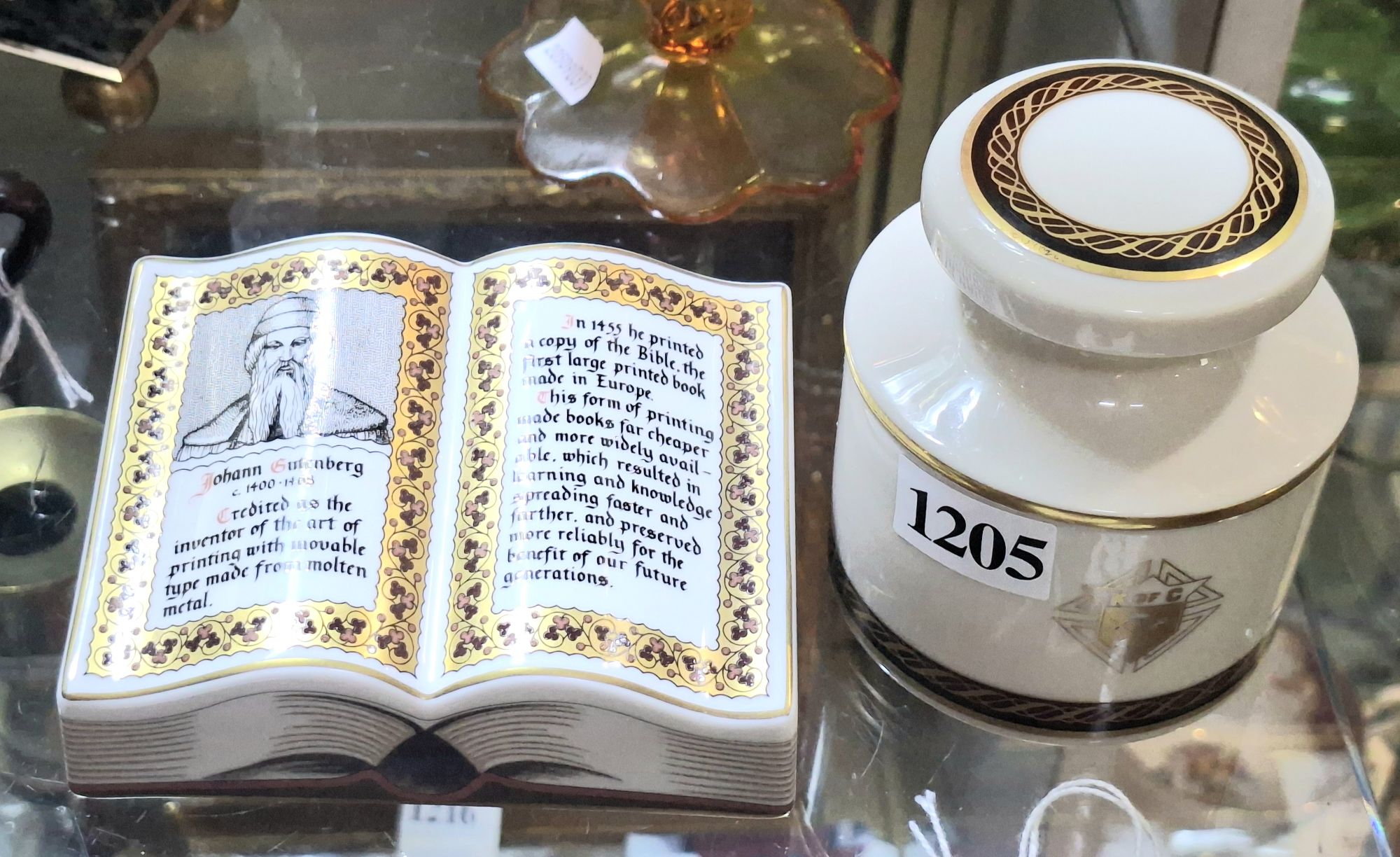 TWO PORCELAIN PAPERWEIGHTS