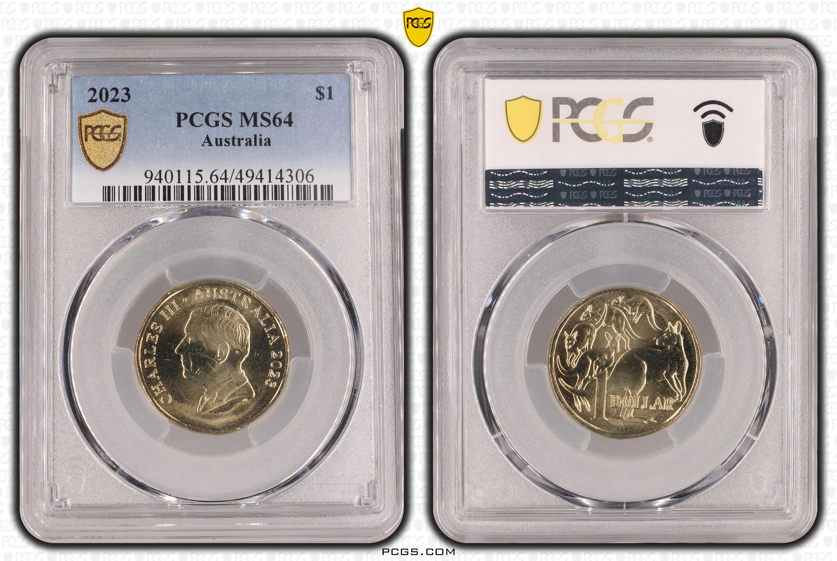 348 · Elizabeth II, One Dollar, 2023, PCGS MS64