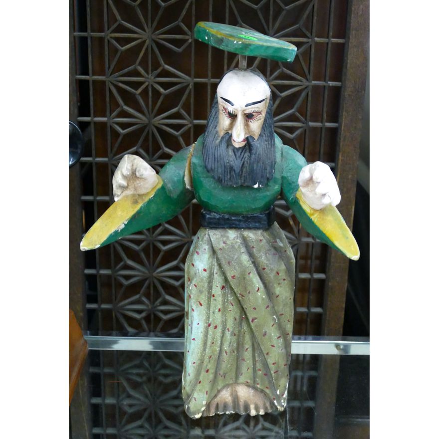 Mexican Painted Wood Santos Figure 18''