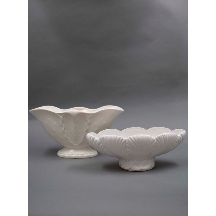 Crown Lynn Potteries - Two white mantle vases