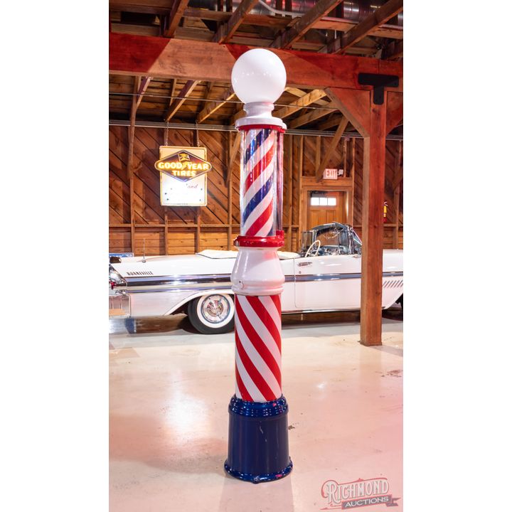 Koken Lighted Cast & Porcelain Barber Pole