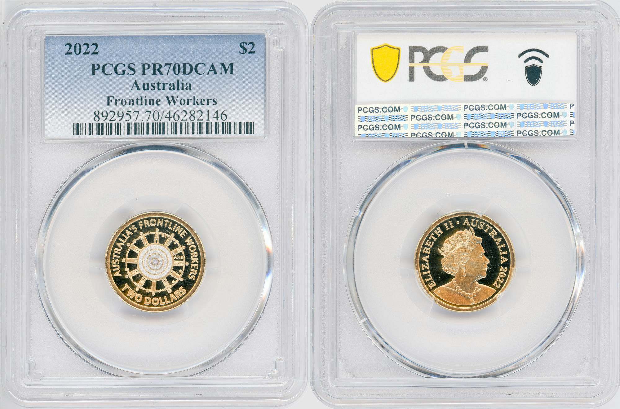 Frontline Workers, Two Dollar, 2022, PCGS PR70DCAM