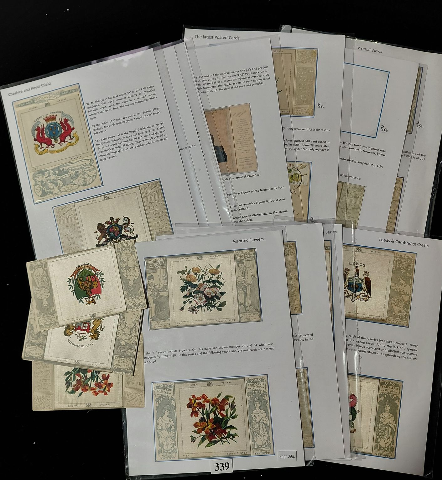 339 · SILK POSTCARDS - F.A.B PATCHWORK