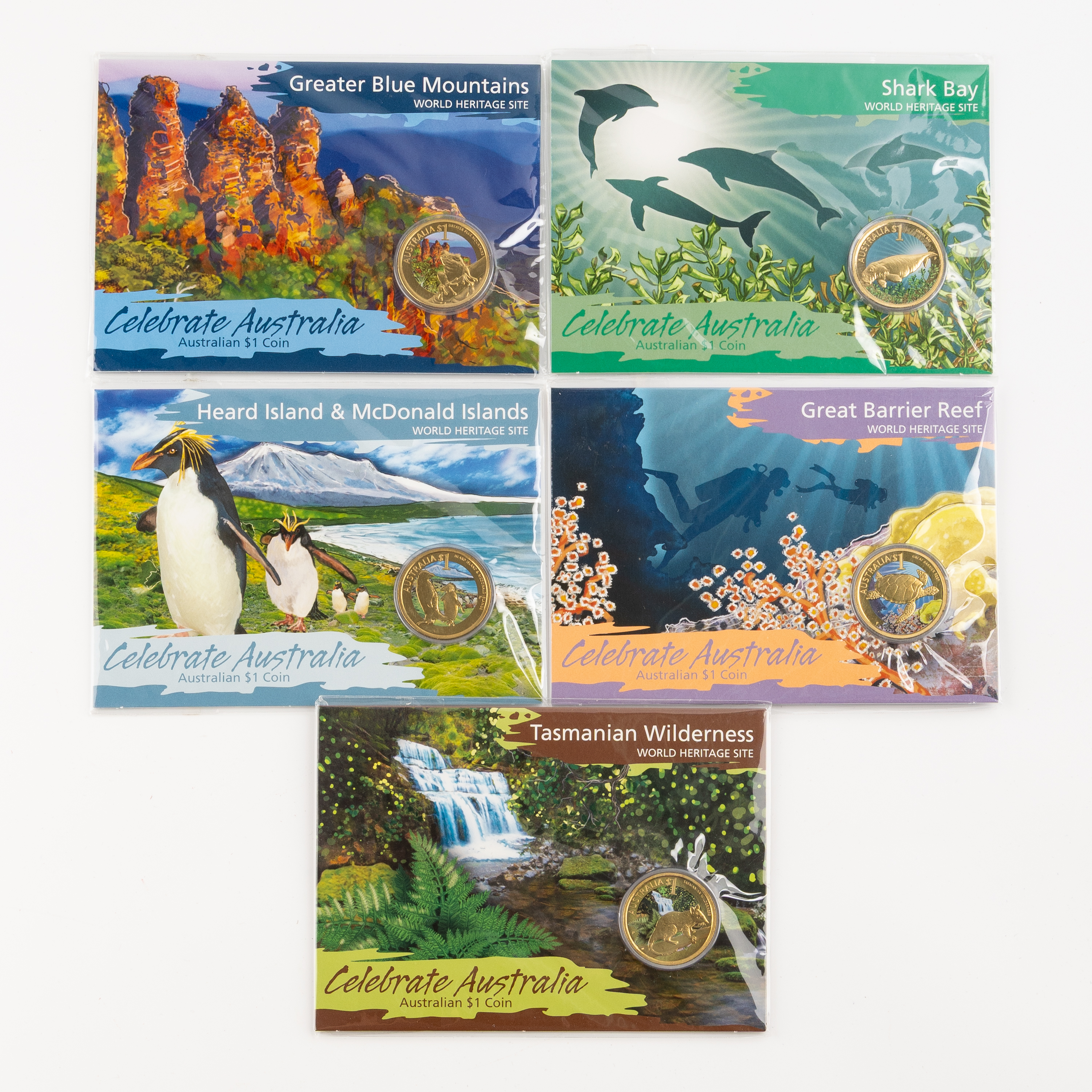 154 · Elizabeth II, Perth Mint - Celebrate Australia, World Heritage Sites, One Dollar, 2010-P,  UNC