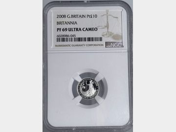 2008 BRITANNIA PLATIUNUM 1/10oz PROOF 10 POUND PF69 UCAM