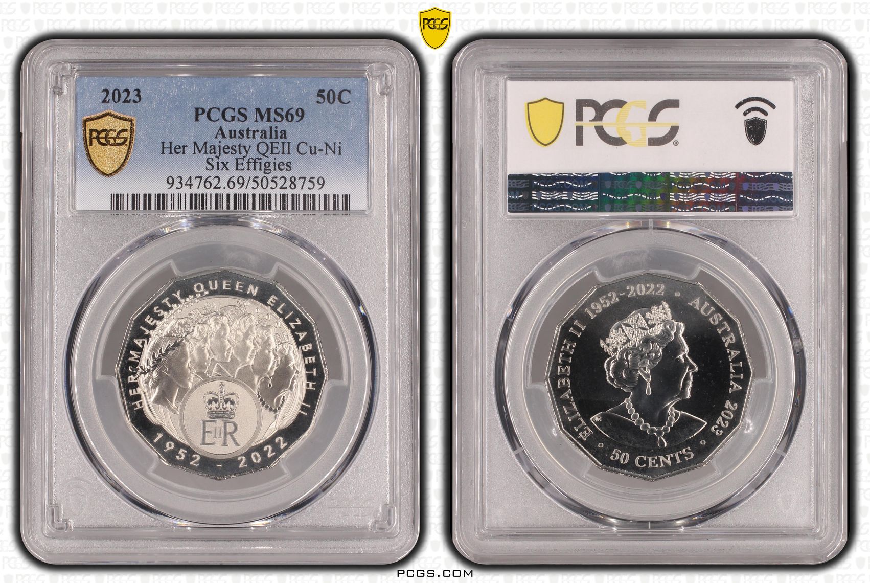 429 · Her Majesty QEII Cu-Ni, Fifty Cent, 2023, PCGS MS69
