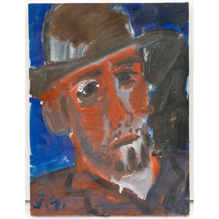 Jay Steensma ''Portrait of J. Reno'' Initialed Oil on Canvas 12''x9''