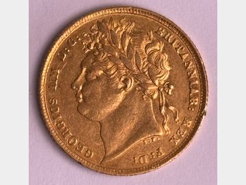 1821 GEORGE IV LAUREL HEAD GOLD SOVEREIGN (EX-MOUNT)
