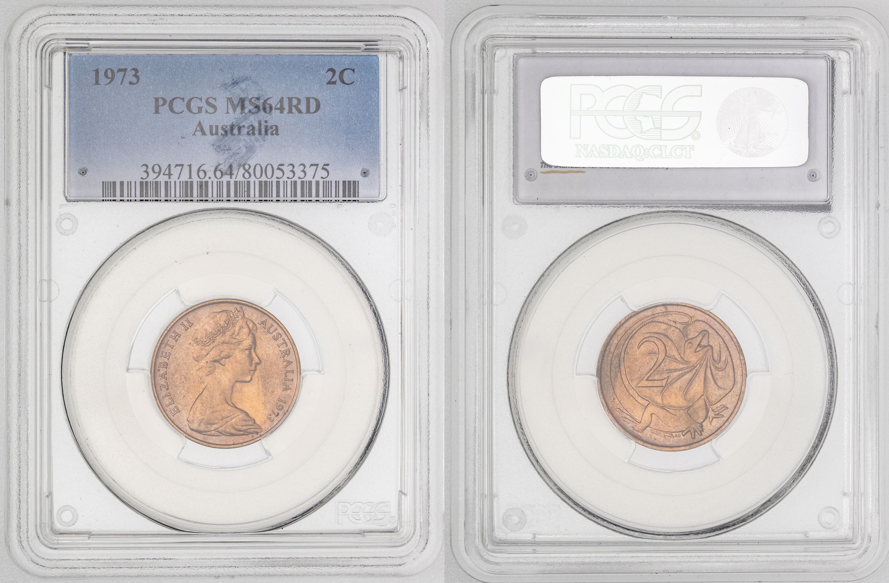 115 · Elizabeth II,  , Two Cent, 1973, PCGS MS64RD