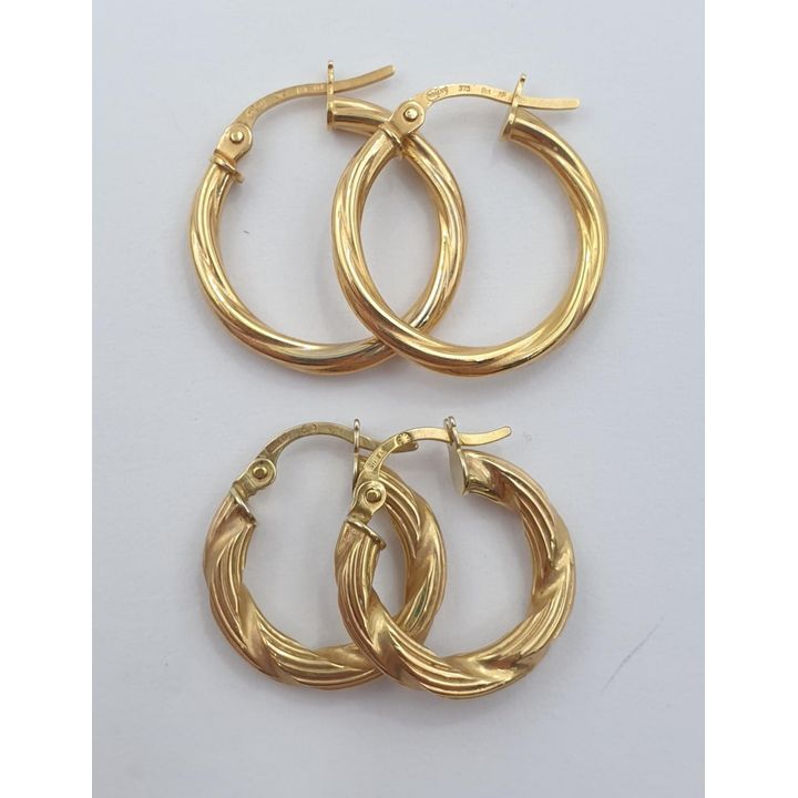 9ct Y/G Earrings (x2 Pair)