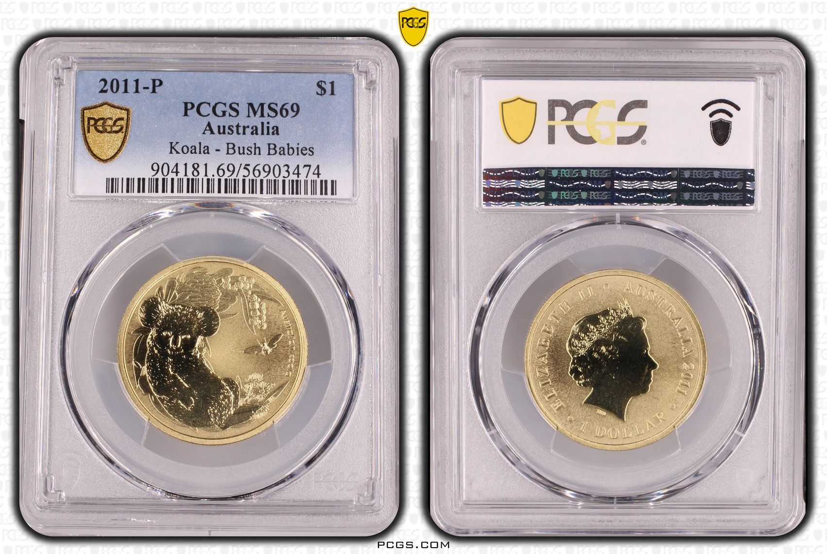 Koala - Bush Babies, POP 11/0, One Dollar, 2011-P, PCGS MS69