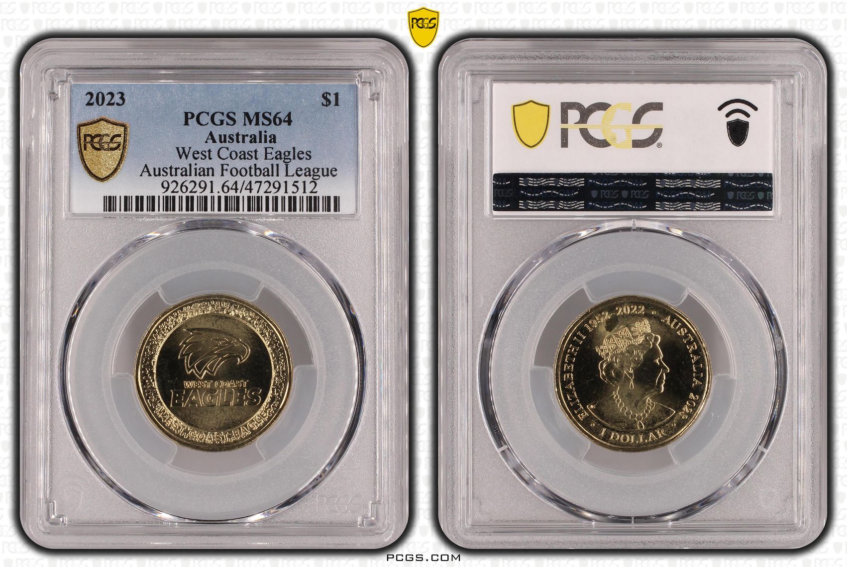 AFL - West Coast Eagles, One Dollar, 2023, PCGS MS 64