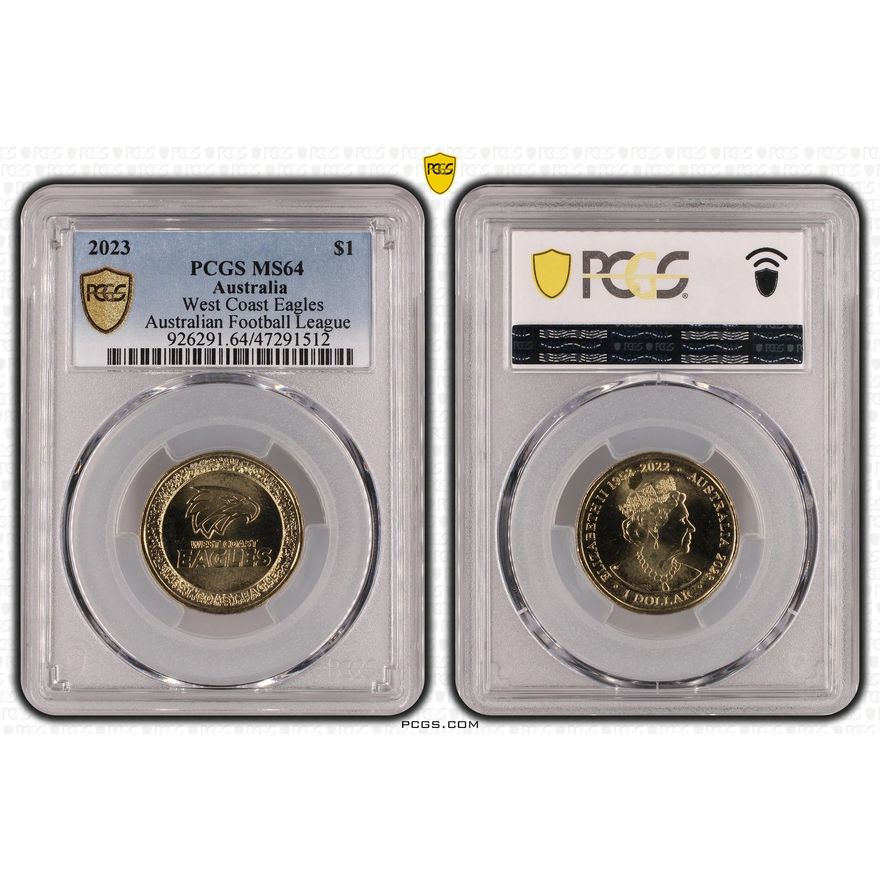 AFL -  West Coast Eagles, One Dollar, 2023, PCGS MS 64