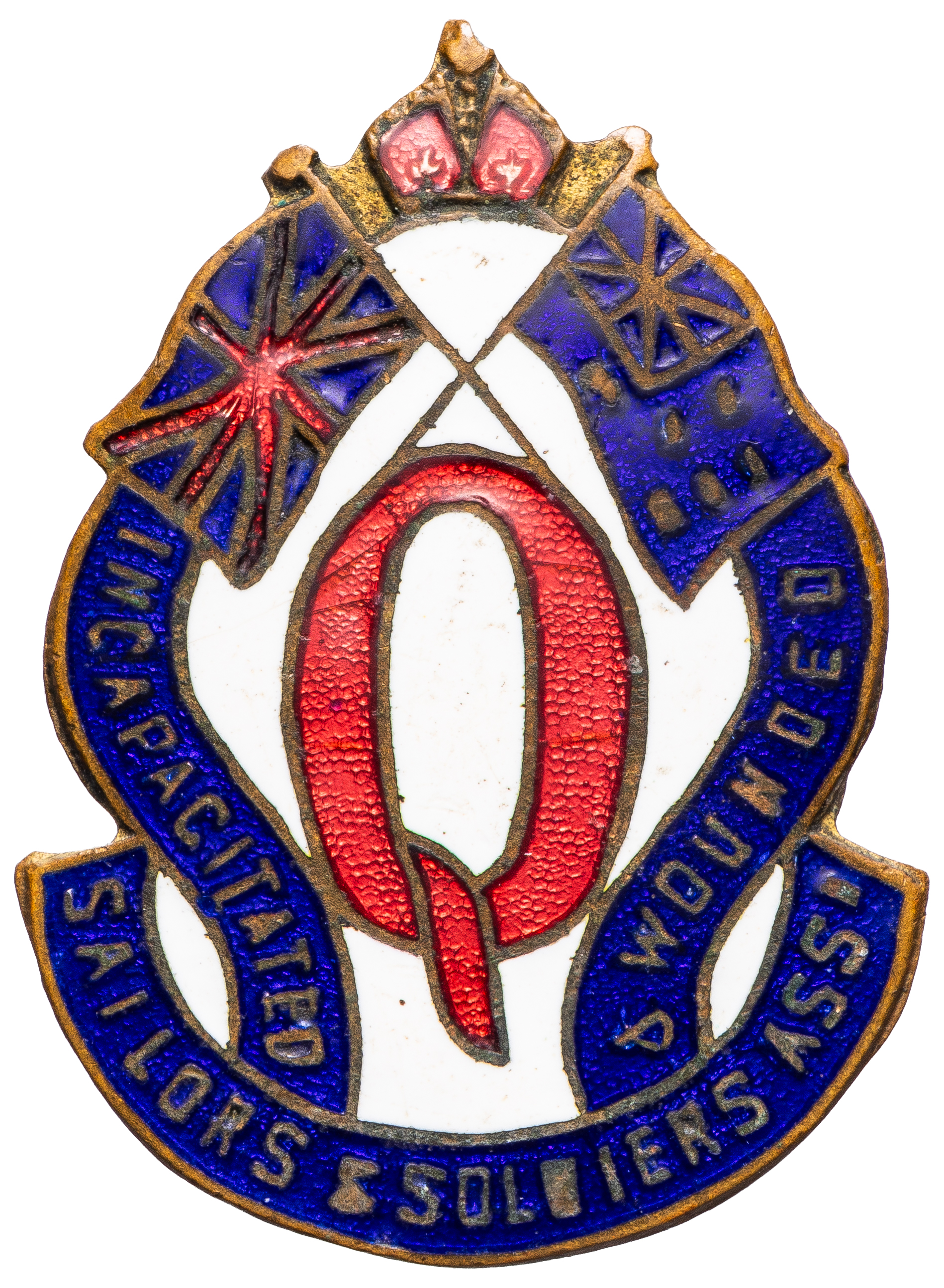 Incapacitated & Wounded Sailors & Soldiers Association Qld, Lapel Badge, C.1930, VF