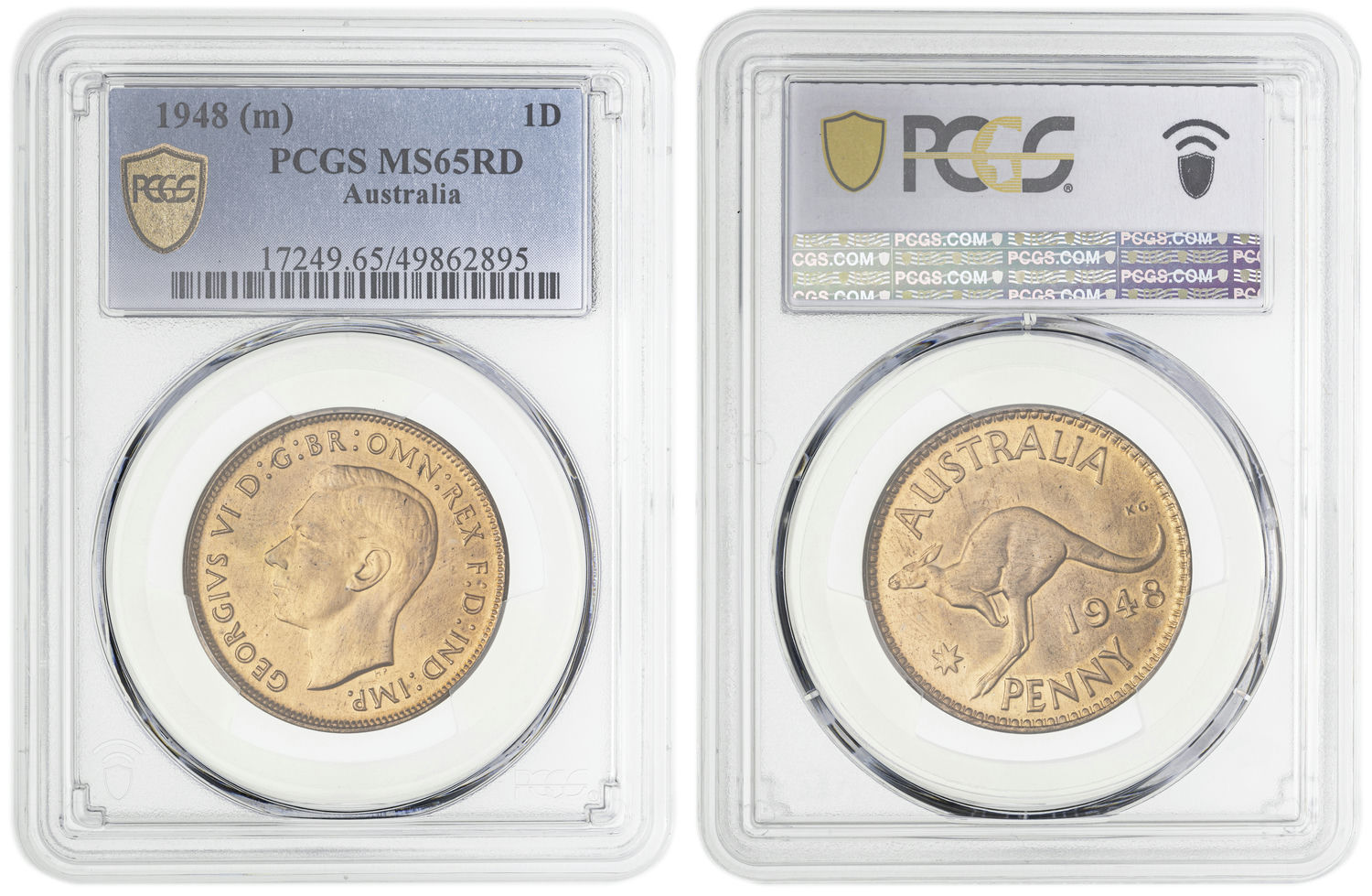 George VI, Penny, 1948, PCGS MS65RD