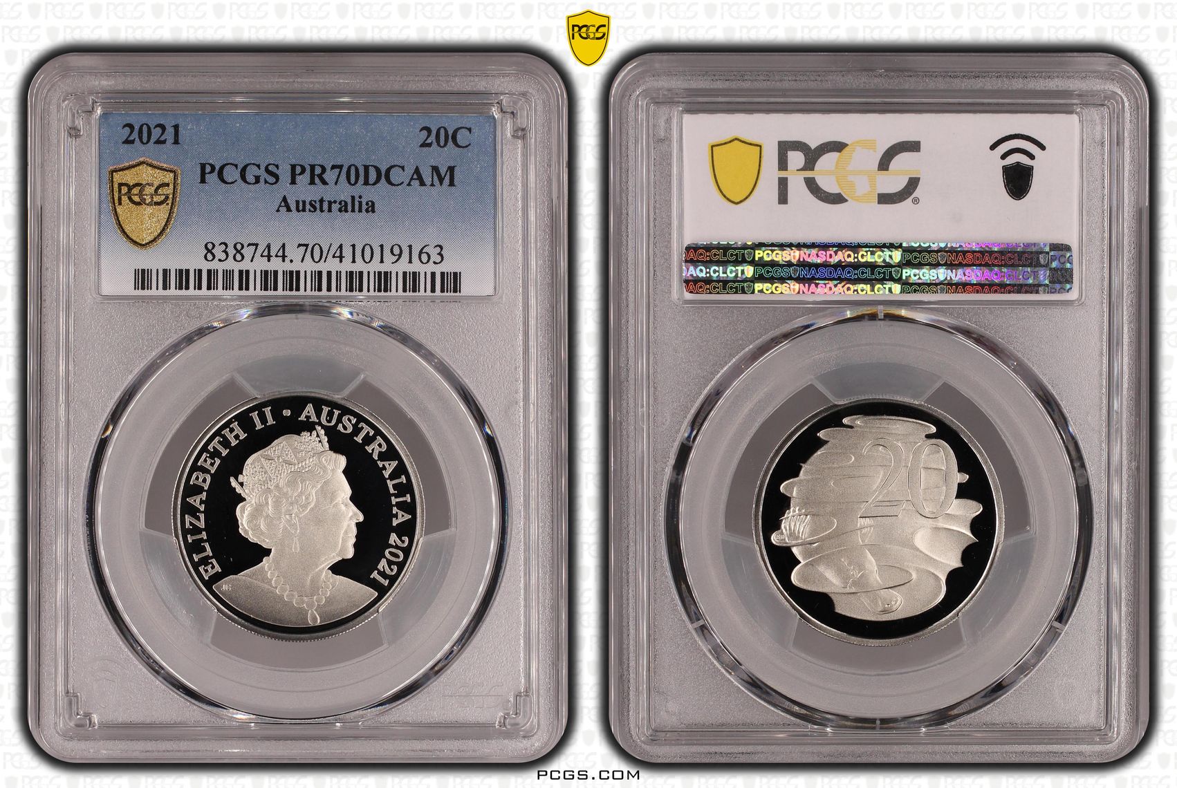Elizabeth II, Twenty Cent, 2021, PR70DCAM