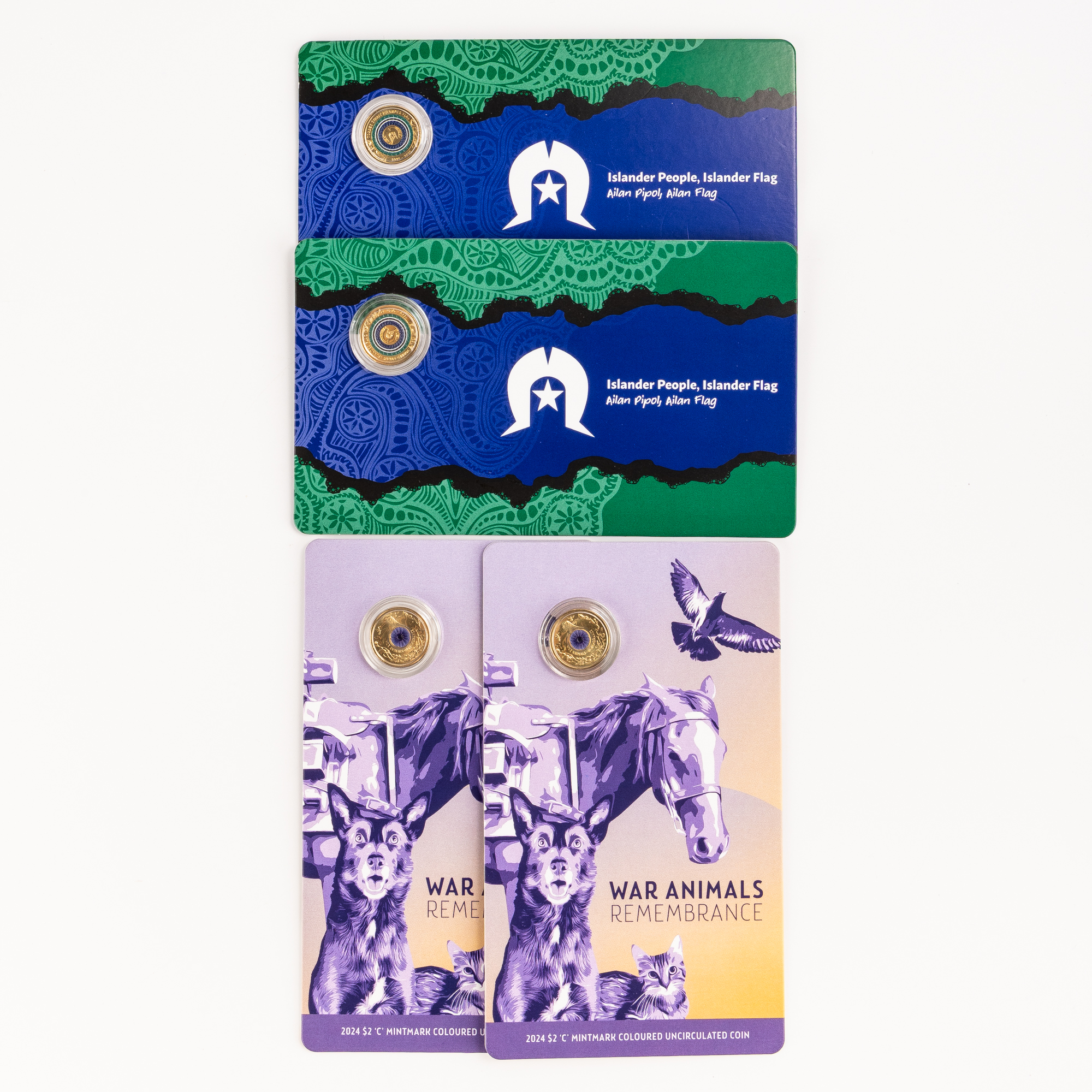 Charles III, RAM - War Animals & Torres Strait Islander Flag, Two Dollars, 2024-C - 2025-C, UNC - FDC