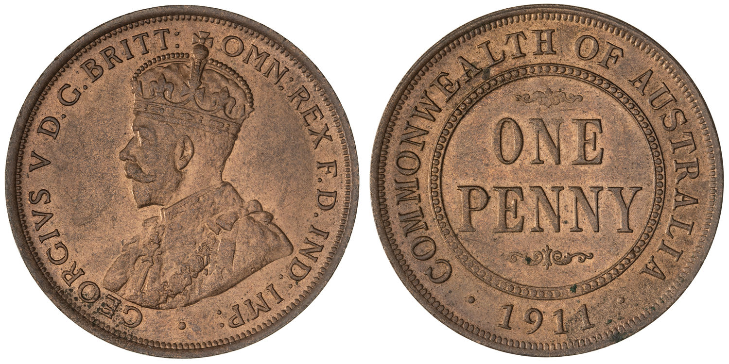George V, Penny, 1911, UNC