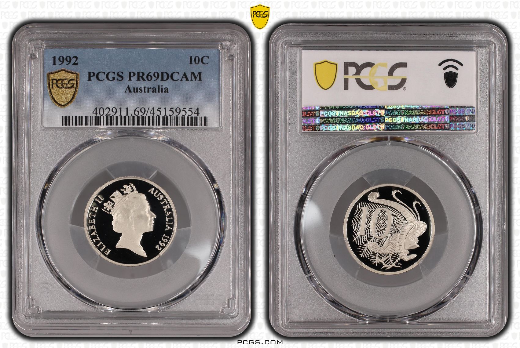 Ten Cent, 1992, Pcgs Pr69dcam