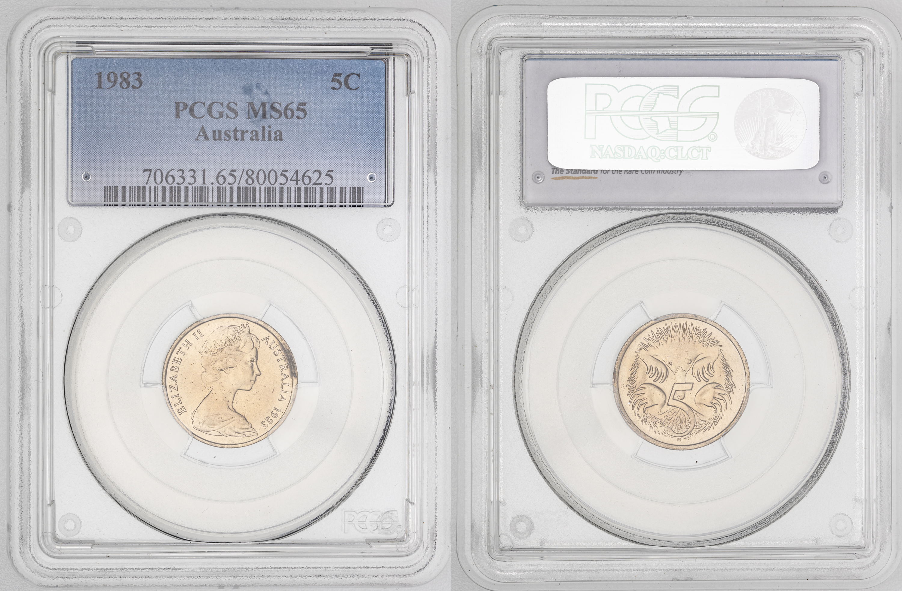 Elizabeth II, , Five Cent, 1983, PCGS MS65
