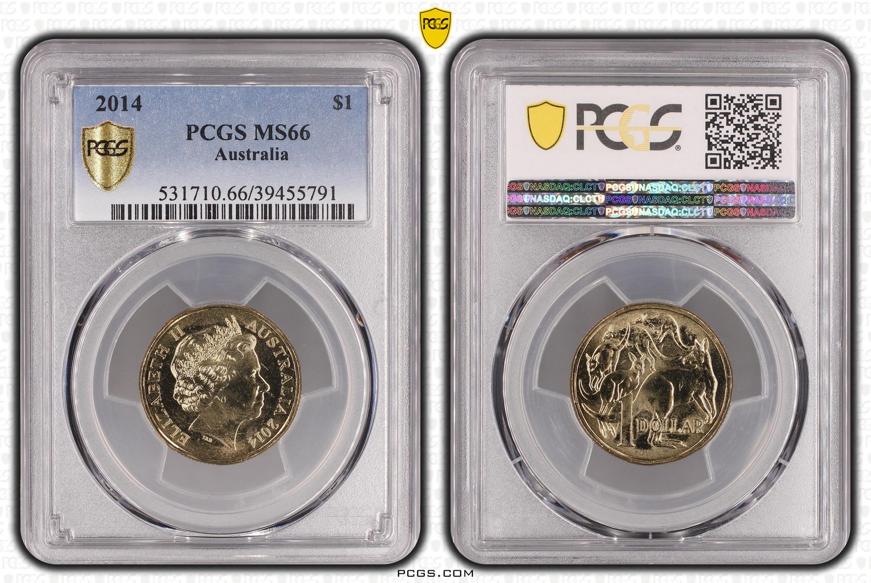 Elizabeth II, One Dollar, 2014, PCGS MS66