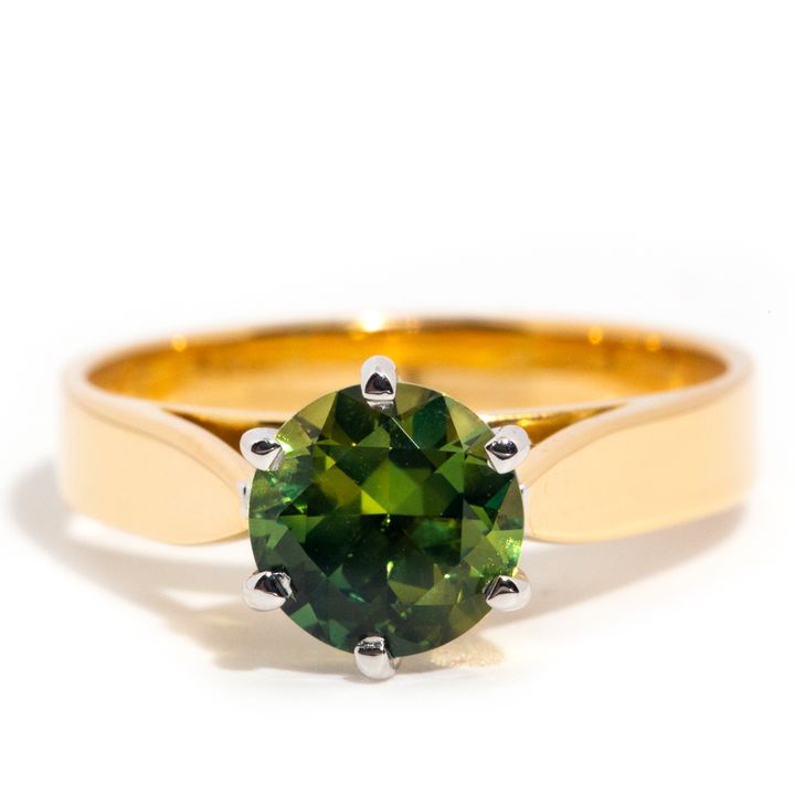 1.50 Carat Green Sapphire Solitaire Ring