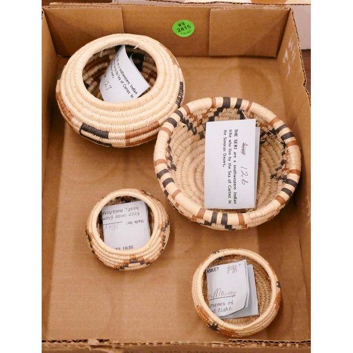 Box 4pc Seri Indian Baskets- largest 4.5''