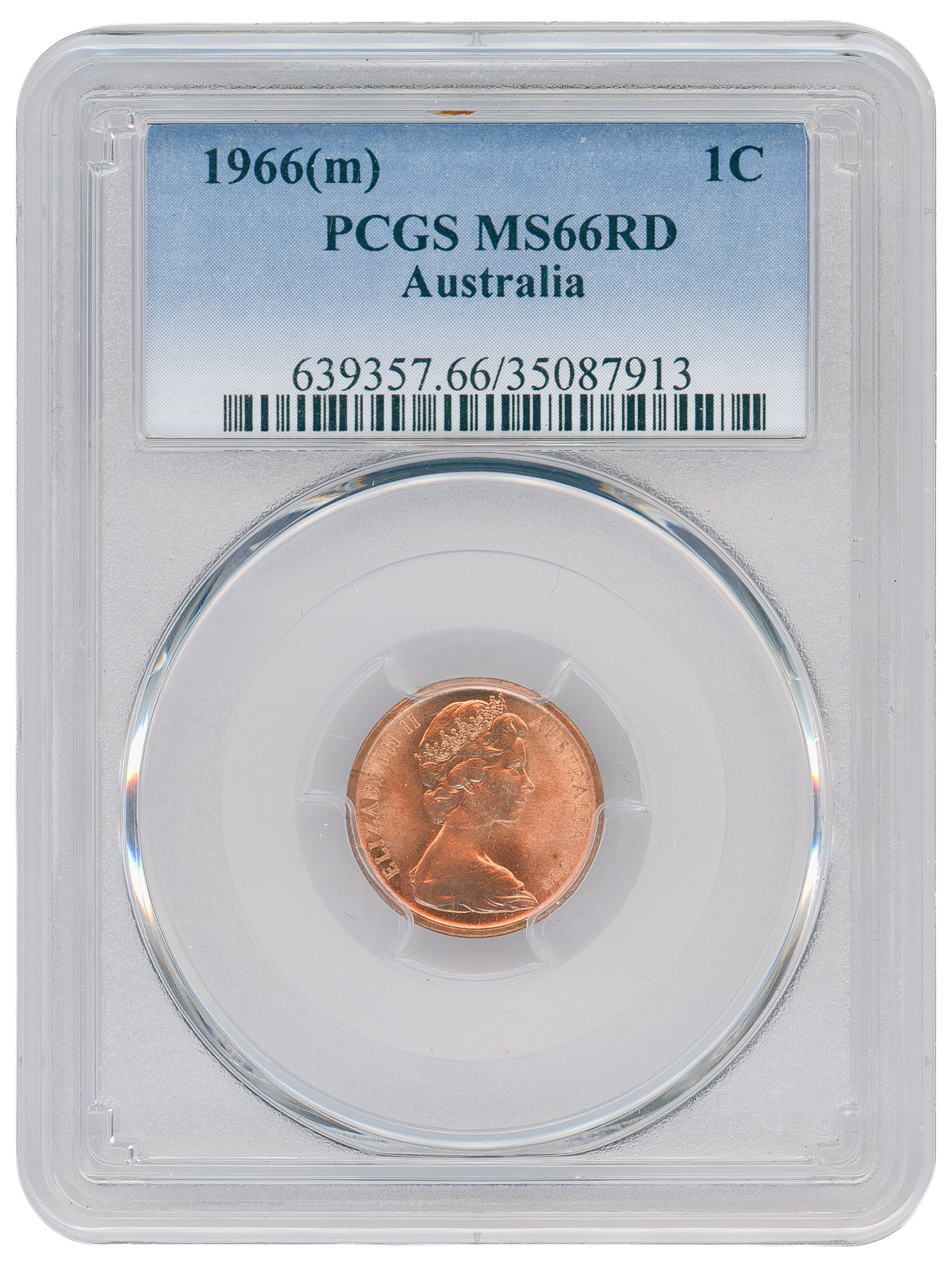 One Cent, 1966(m), PCGS MS66RD