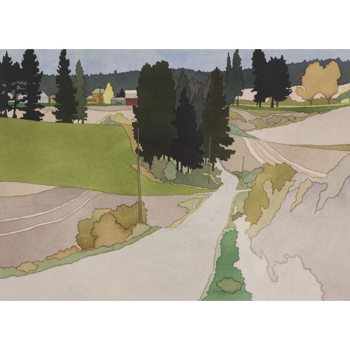 Harold Balazs ''Patches'' (Landscape) 1982 Watercolor