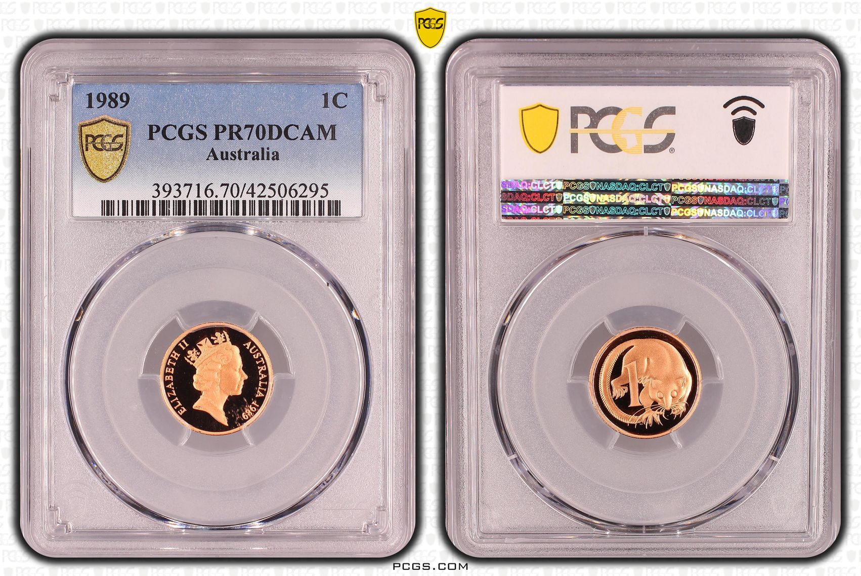 One Cent, 1989, Pcgs Pr70dcam
