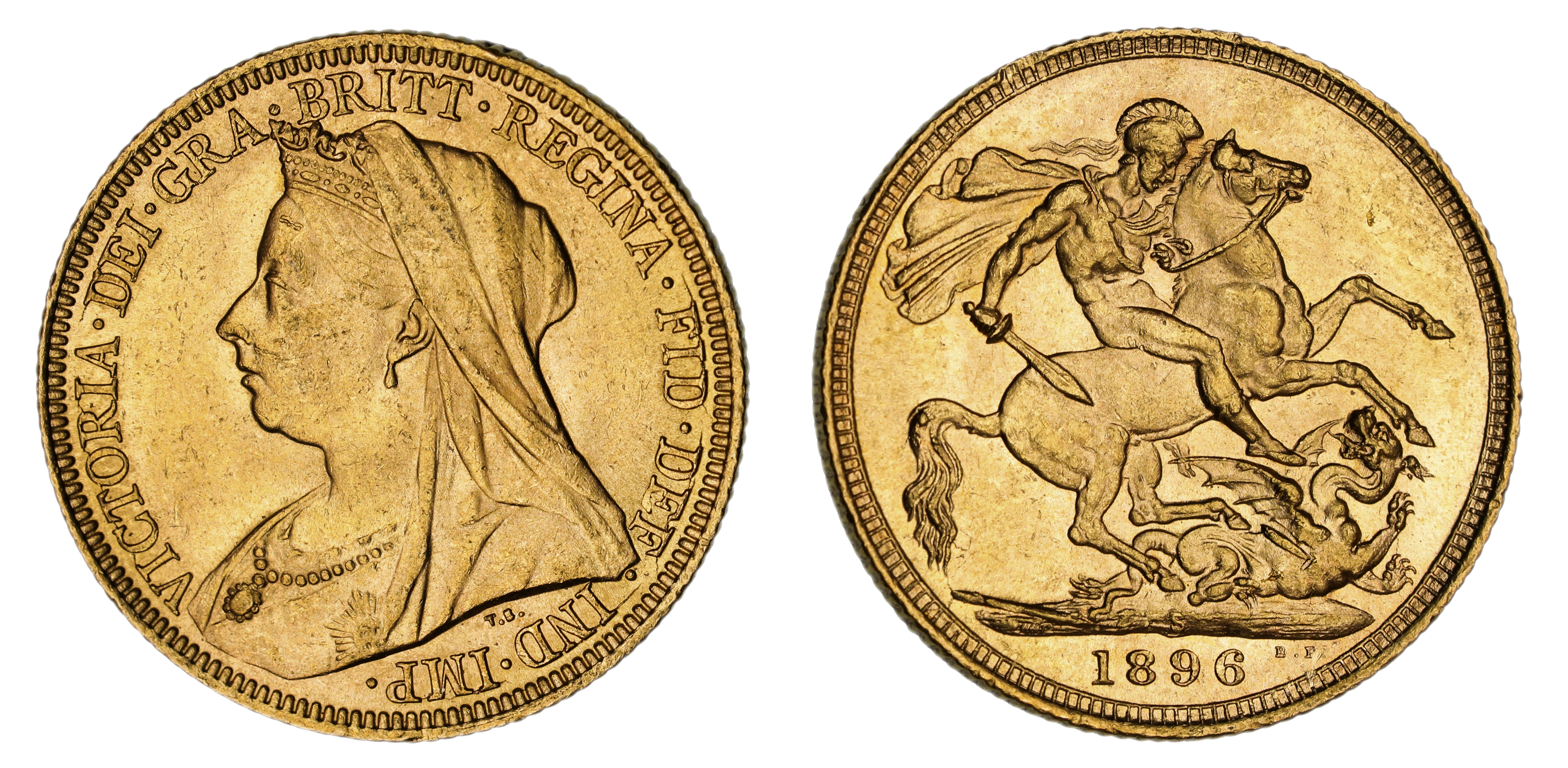 Victoria, St. George Reverse - Sydney Mint - Veiled, Sovereign, 1896, UNC