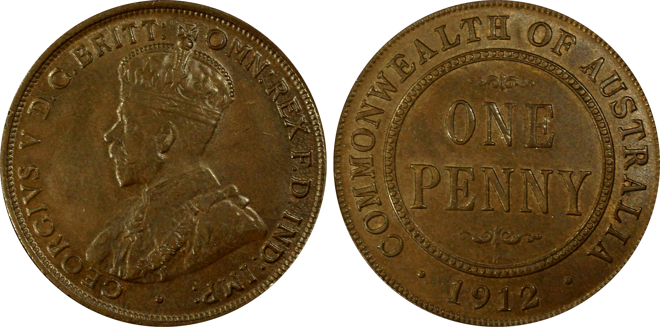 George V, Penny, 1912-H, PCGS MS62BN