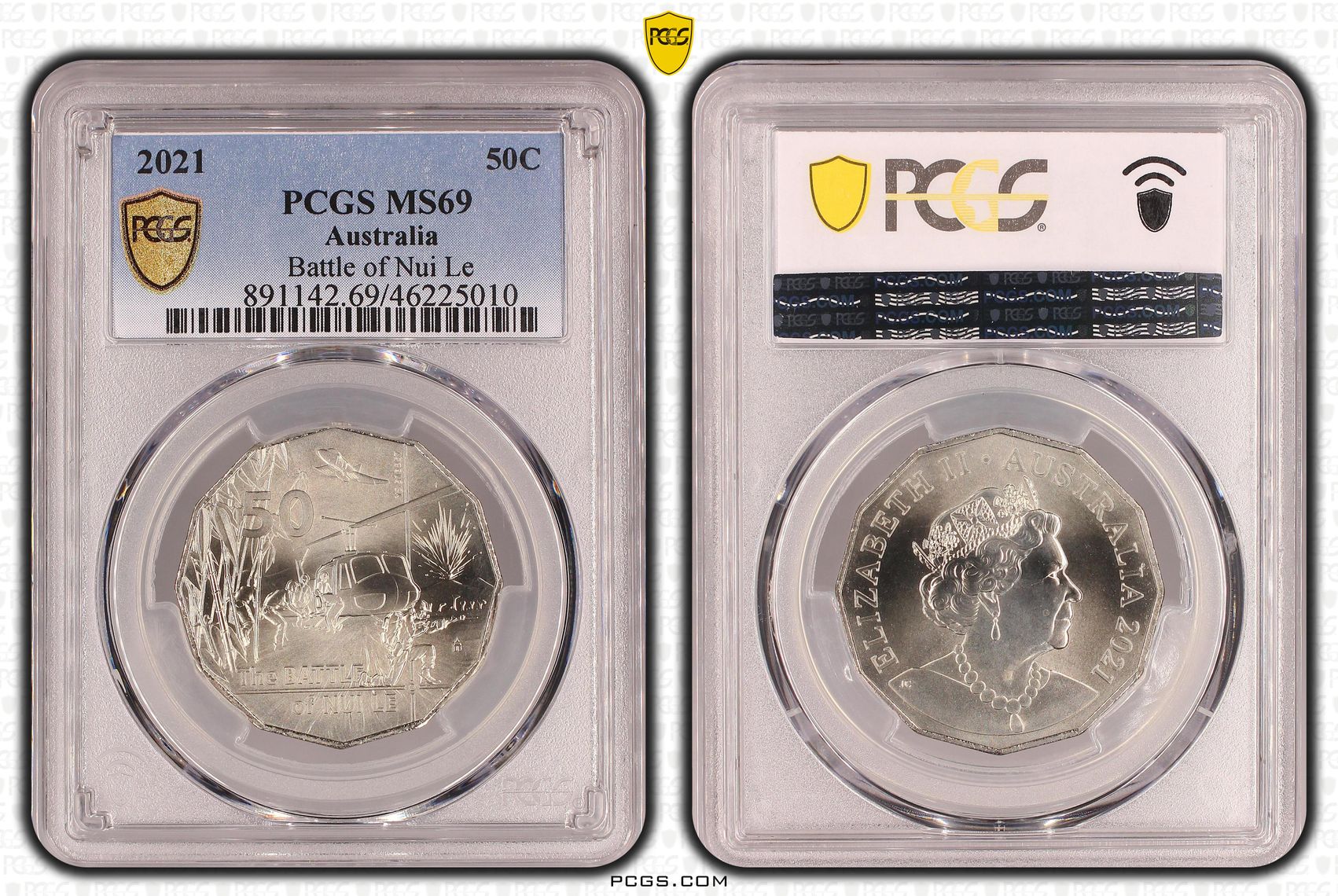 Battle of Nui Le, Fifty Cent, 2021, PCGS MS 69