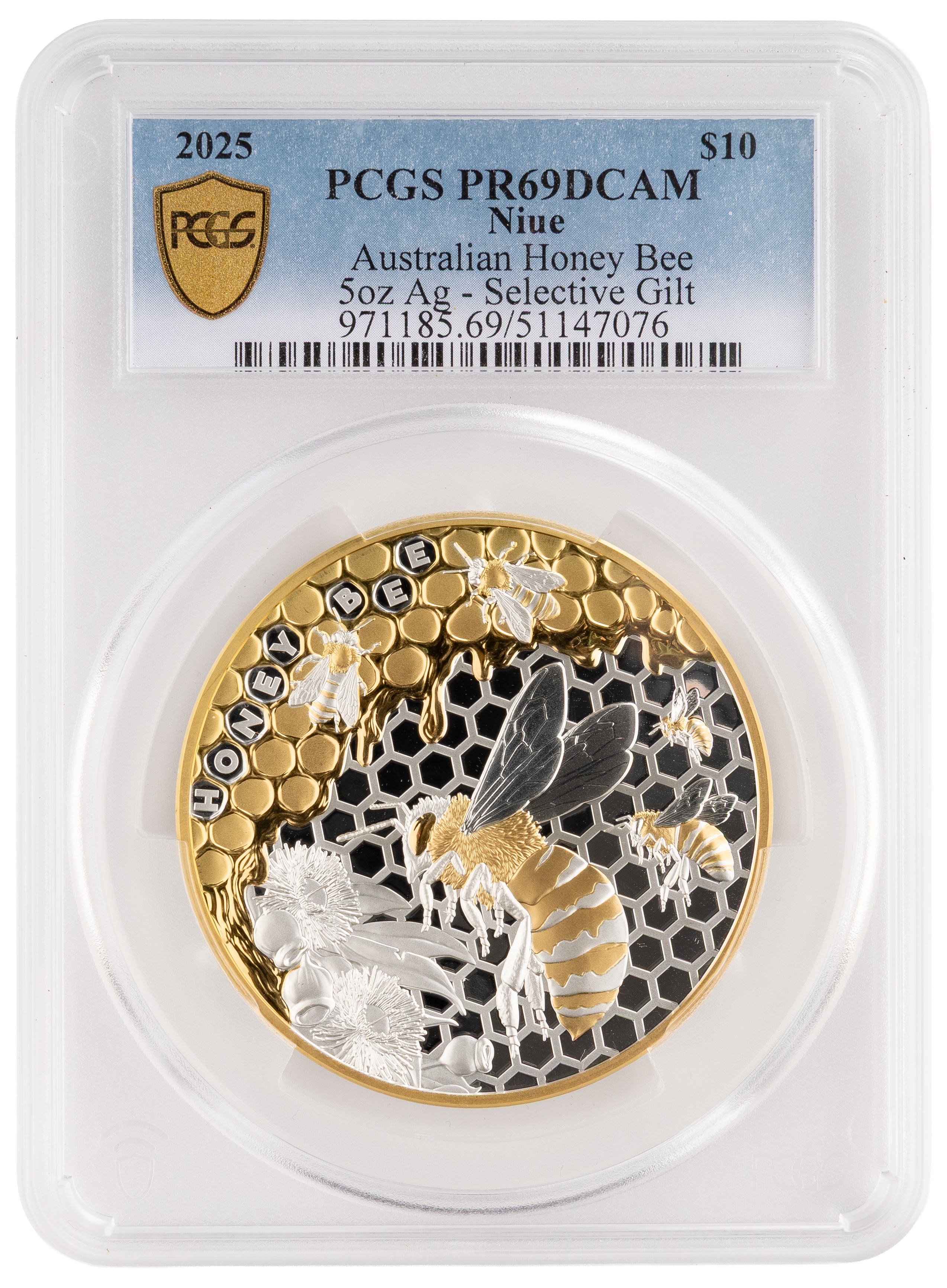 251 · Niue, Australian Honey Bee, Ten Dollars, 2025, PCGS PR69DCAM