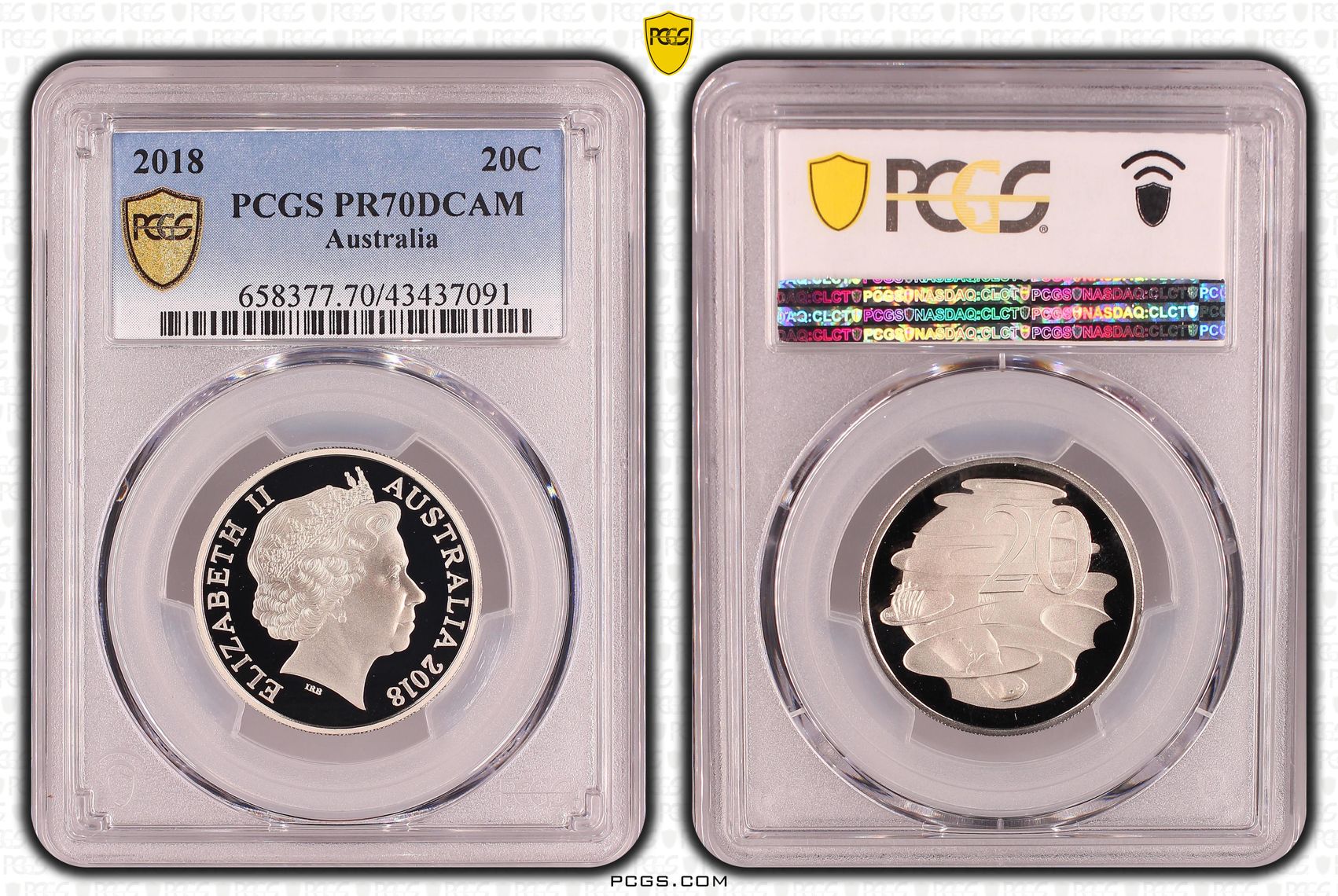 Twenty Cent, 2018, PCGS PR70DCAM