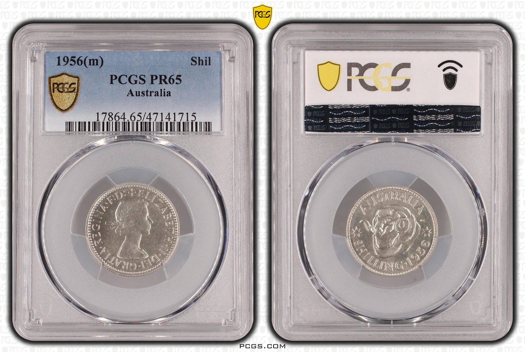 Shilling, 1956(m), PCGS PR 65