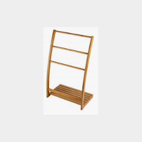 HEARTDECO BATHROOM FREESTANDING BAMBOO BATH SHEET TOWEL RACK -